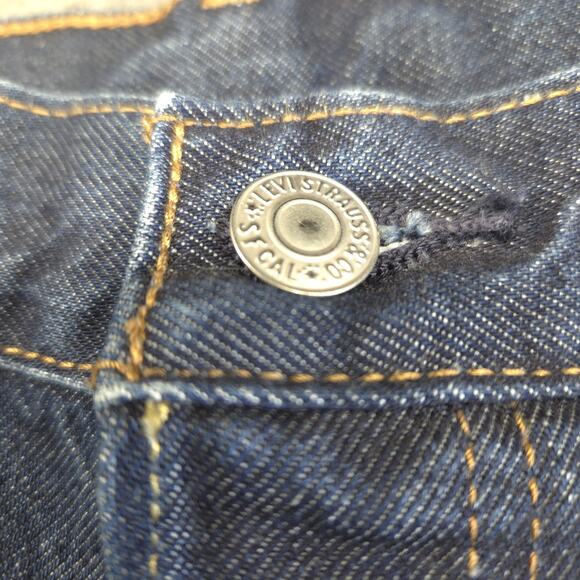 Levis 501 Jeans‎ Mens 28x32 Blue Straight Button Fly Dark Wash Premium Denim - Picture 15 of 16
